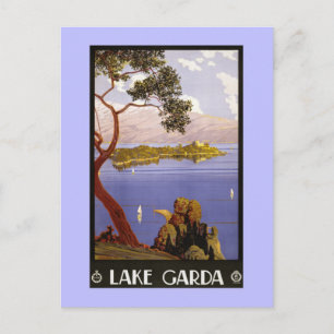 litho Travel en Garda Lake Italië Briefkaart