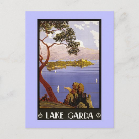 litho Travel en Garda Lake Italië Briefkaart (Voorkant)