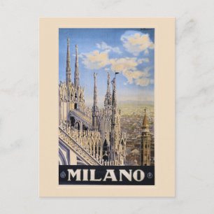 Litho Travel en Milaan Italië Briefkaart