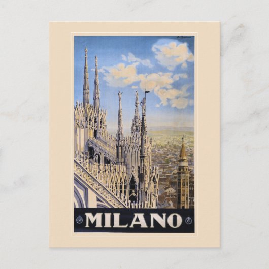 Litho Travel en Milaan Italië Briefkaart (Voorkant)
