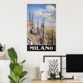  Litho Travel en Milaan Italië Poster (Thuiskantoor)