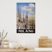  Litho Travel en Milaan Italië Poster (Keuken)