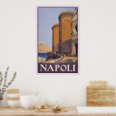 Litho Travel en Napels Italië Poster (Keuken)