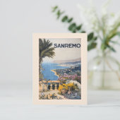  Litho Travel en Sanremo Italië Briefkaart (Staand voorkant)