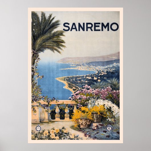  Litho Travel en Sanremo Italië Poster (Voorkant)
