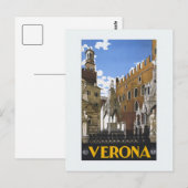  Litho Travel en Verona Italië Briefkaart (Voorkant / Achterkant)