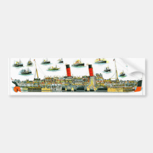 Lithograaf Britse Oceaan Liner RMS Caronia Bumpersticker