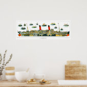 Lithograaf Britse Oceaan Liner RMS Caronia Poster (Keuken)