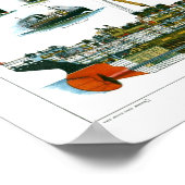  Lithograaf Britse Oceaan Liner RMS Caronia Poster (Hoek)