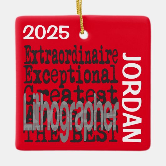 Lithograaf Buitengewoon CUSTOM Keramisch Ornament (Voorkant)