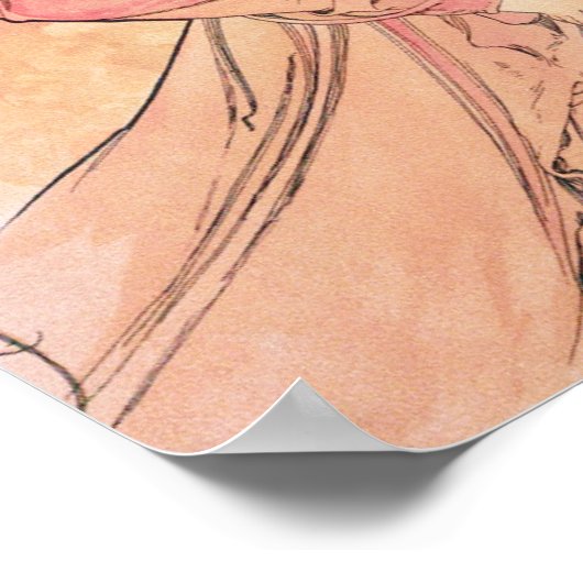 Lithograaf schilderen door Alphonse Mucha Poster (Hoek)