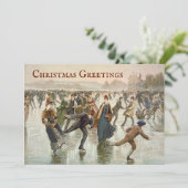  lithograaf voor kerstmis met ijsberen feestdagenkaart (Staand voorkant)