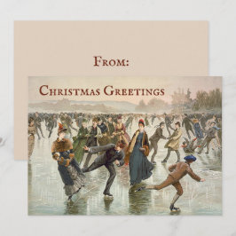  lithograaf voor kerstmis met ijsberen feestdagenkaart