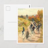 lithografie van Cycling Group Briefkaart (Voorkant / Achterkant)