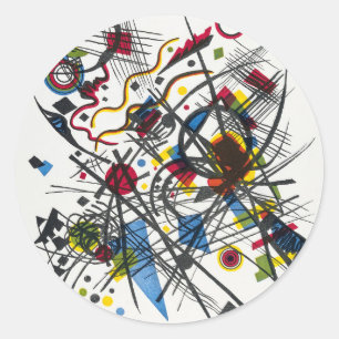 Lithografie voor Vierte Bauhausmappe door Kandinsk Ronde Sticker