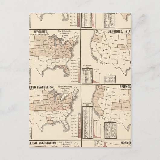 lithografische kaarten van denominatiestatistieken (Voorkant)