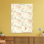 lithografische kaarten van denominatiestatistieken canvas afdruk (Insitu (Woonkamer))