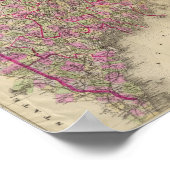 Lithographed Map of Maine Poster (Hoek)