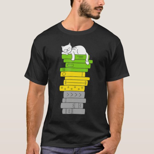 Lithromantische Pride-vlag Lgbt Pride Kattenbezitt T-shirt (Voorkant)