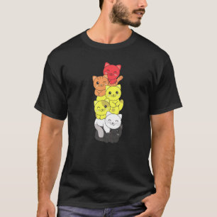 Lithsexuele Vlaggenstapel Pride LGBTQ Katten Leuke T-shirt