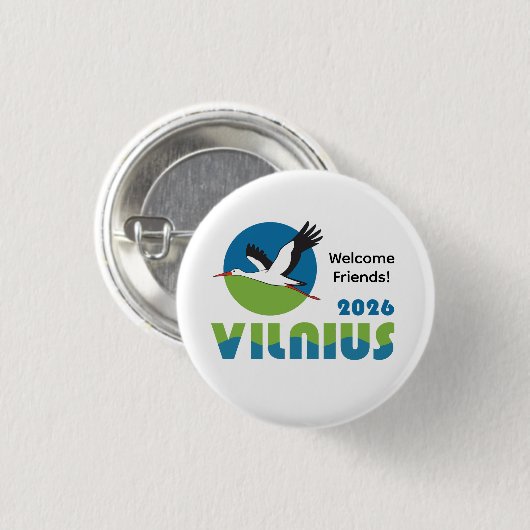 Lithuania 2026 International Convention Pin Ronde Button 3,2 Cm (Voorkant /achterkant)