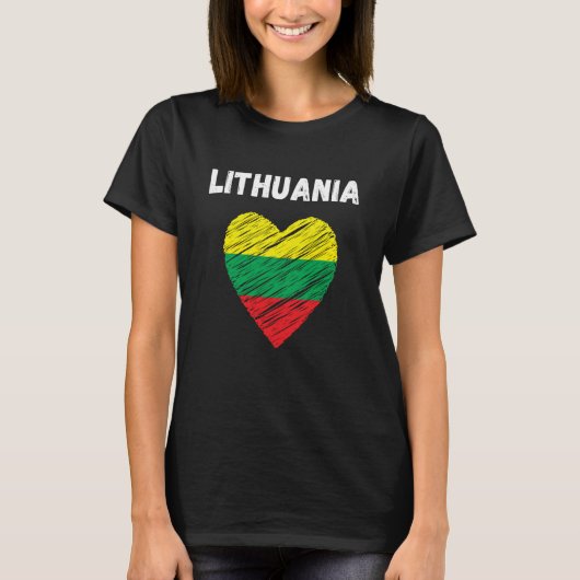 Lithuania Flag Holiday Lithuania Heart Lithuanian T-shirt (Voorkant)