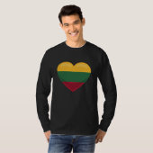 Lithuania Flag Pocket Heart T-shirt (Voorkant volledig)