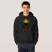 Lithuania Flag Skull Lithuanian Roots Proud Patrio Hoodie (Voorkant volledig)