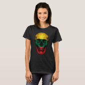 Lithuania Flag Skull Lithuanian Roots Proud Patrio T-shirt (Voorkant volledig)