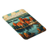 Lithuania Illustratie Reis Kunst Vintage Magneet (Rechterzijde)