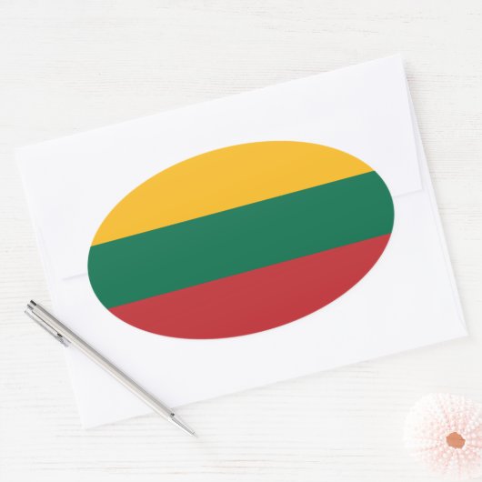 Lithuania Ovale Sticker (Envelop)