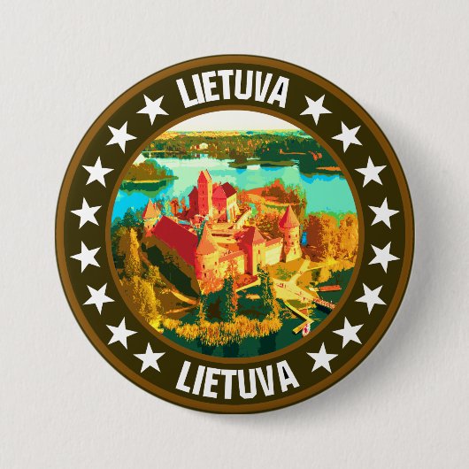 Lithuania Ronde Button 7,6 Cm (Voorkant)