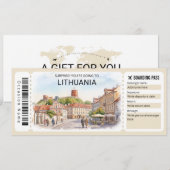 Lithuania Trip Boarding Pass Ticket Kaart (Voorkant / Achterkant)