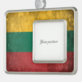 Lithuania Verzilverd Omlijst Ornament (Links)