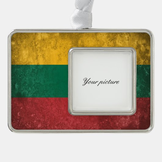 Lithuania Verzilverd Omlijst Ornament (Voorkant)