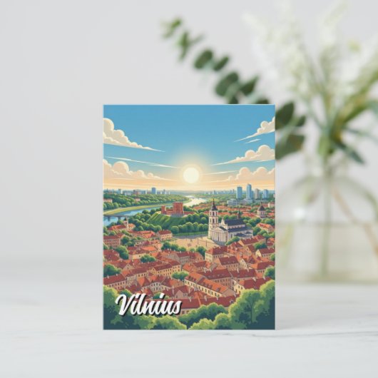 Lithuania Vilnius Travel Briefkaart (Staand voorkant)