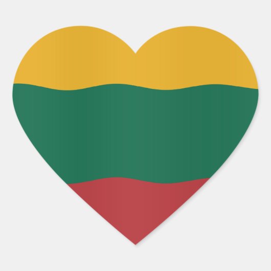 Lithuanian flag hart sticker (Voorkant)