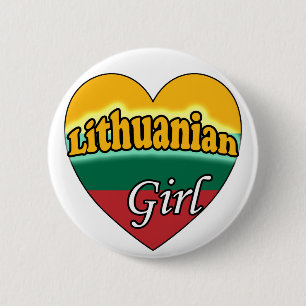 Lithuanian Girl Ronde Button 5,7 Cm