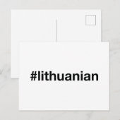 LITHUANIAN Hashtag Briefkaart (Voorkant / Achterkant)