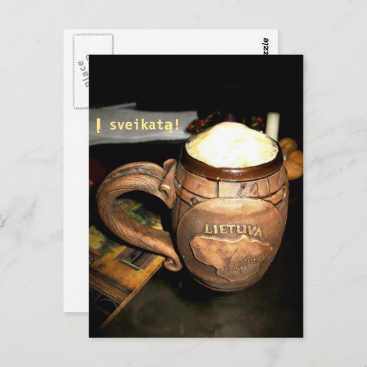 Lithuanian I Sveikata (Cheers) Postcard Briefkaart (Voorkant / Achterkant)