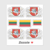 Lithunian coat of arms and flag Sticker (Vel)