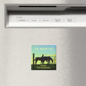 Lititz. Amish Horses op Sunset. Magneet (Insitu (Vaatwasser))