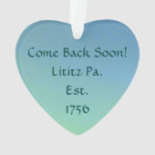 Lititz Ornament! Boerderij leven! Bezoek Lititz! Ornament (achterkant)