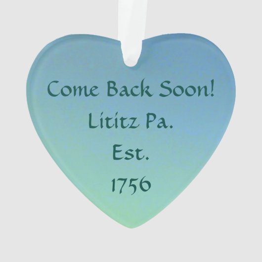 Lititz Ornament! Boerderij leven! Bezoek Lititz! Ornament (achterkant)