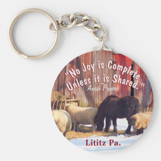 Lititz Pa. Amish joy Sleutelhanger (Voorkant)