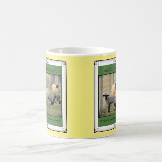 Lititz Pa. Kom terug! Schaap! Amish Proverb Mok (Center)