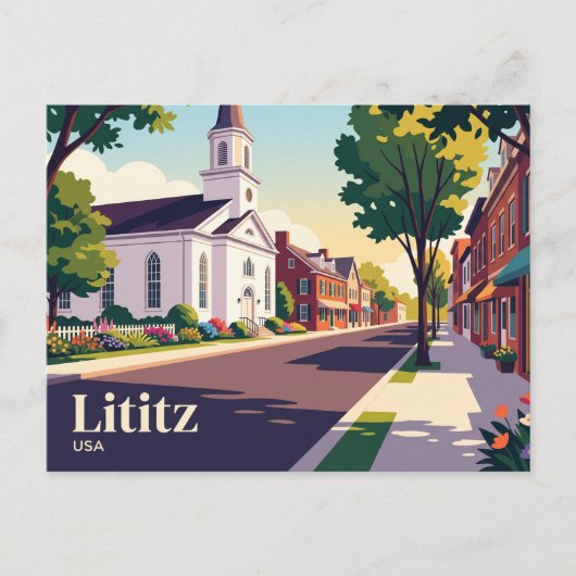 Lititz Pennsylvania Briefkaart (Voorkant)