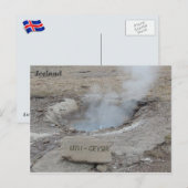 Litli Geyser, IJsland. Briefkaart (Voorkant / Achterkant)