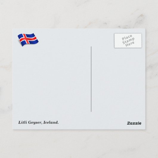 Litli Geyser, IJsland. Briefkaart (Achterkant)