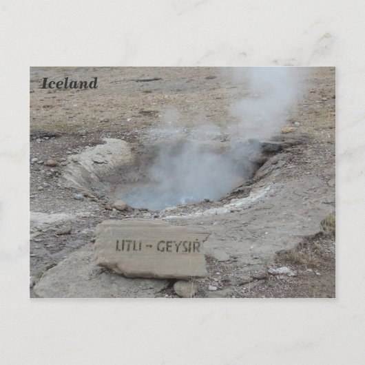 Litli Geyser, IJsland. Briefkaart (Voorkant)